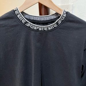 Supreme Black Long Sleeve T-shirt w Supreme Neck detail Sz M